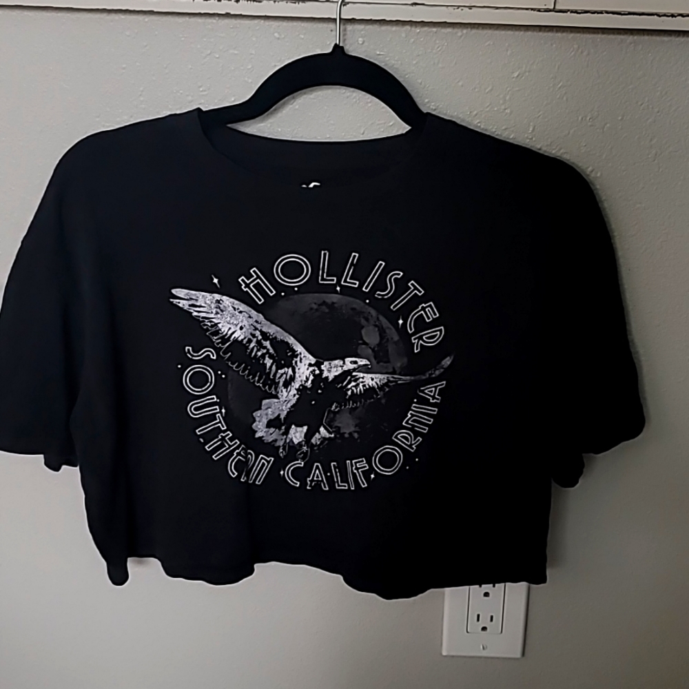 WOMENS HOLLISTER CROP TOP SIZE XS BLACK